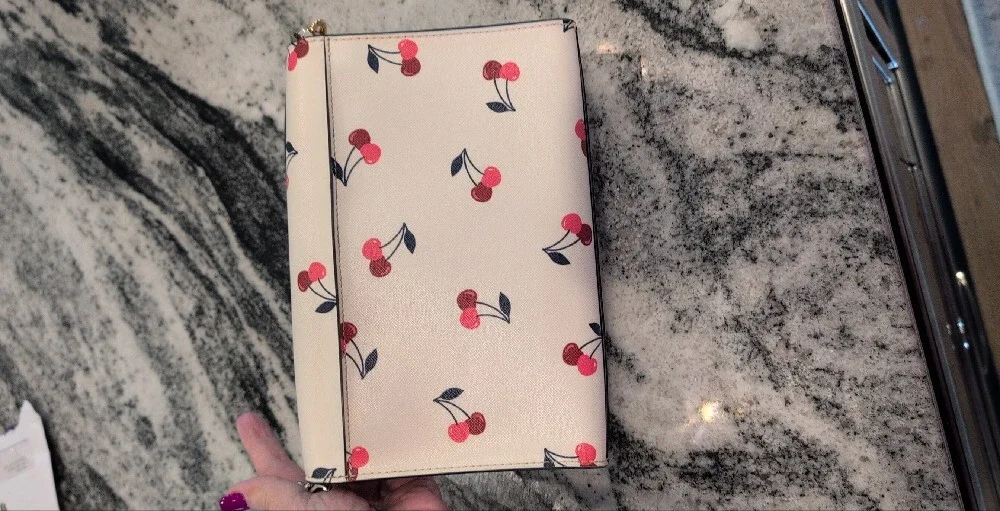 kate spade Cream Crossbody with Pink Cherry Print